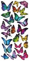 Samolepicí plastická dekorace Barevní motýli 59602 / Plastická samolepka Colourful Butterflies Bellacasa Creative Crearreda (15 x 31 cm)