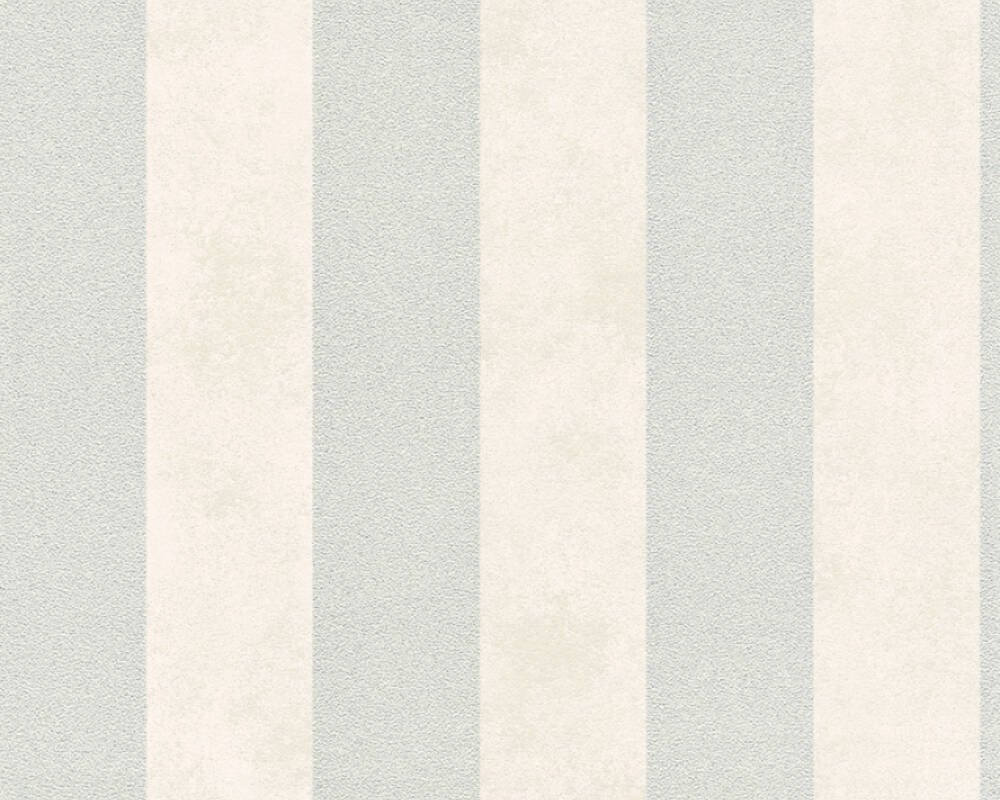 Vliesová tapeta Pruhy, barva šedá, bílá, metalická 372712 / Tapety na zeď 37271-2 Trendwall (0,53 x 10,05 m) A.S.Création