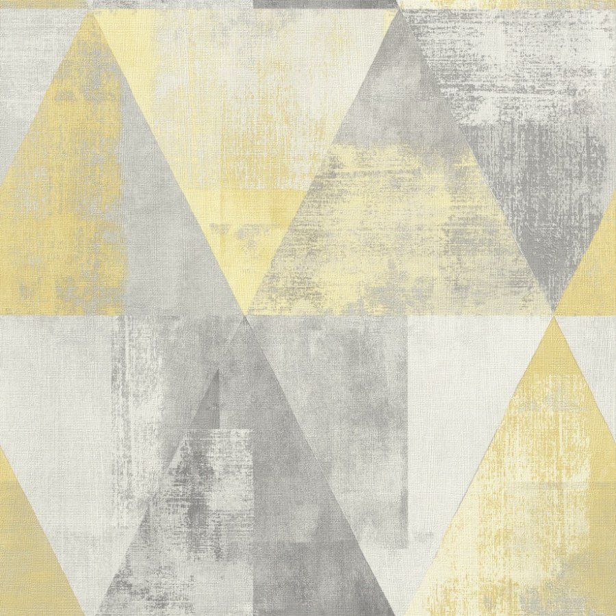 Vliesová tapeta 410921 geometrická žlutá, šedá / Tapety na zeď Hyde Park (0,53 x 10,05 m) Rasch