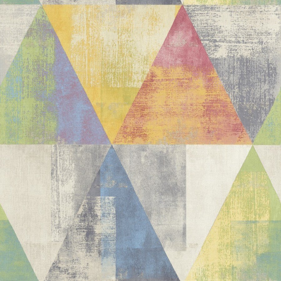 Vliesová tapeta 410914 geometrická, barevné trojúhelníky / Tapety na zeď Hyde Park (0,53 x 10,05 m) Rasch