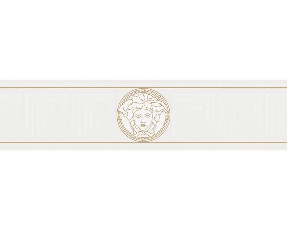 Luxusní vliesová bordura tapeta 93522-3 bílá, zlatá / Bordury tapety na zeď 935223 Versace 3 (0,13 x 10,05 m) A.S.Création