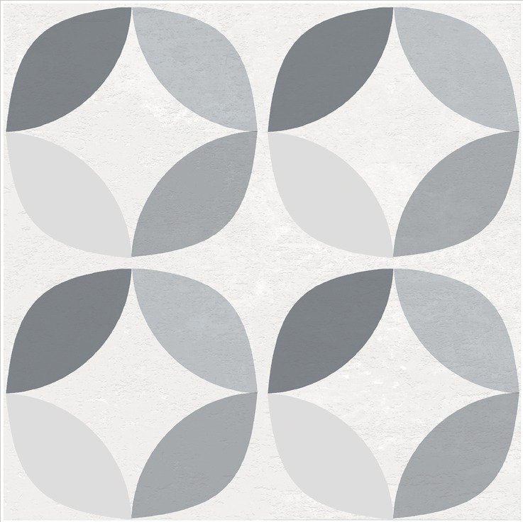 Samolepicí podlahové čtverce PVC šedá dlažba, geometrický vzor (30,5 x 30,5 cm) 2745056 / samolepící vinylové podlahy - PVC dlaždice šedé kachličky Geometric Style 274-5056 d-c-fix floor