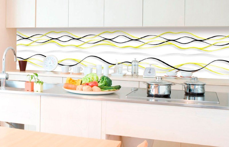Fototapeta do kuchyně Žluté vlny, 350 x 60 cm / KI-350-100 / samolepicí fototapety na kuchyňskou linku DIMEX