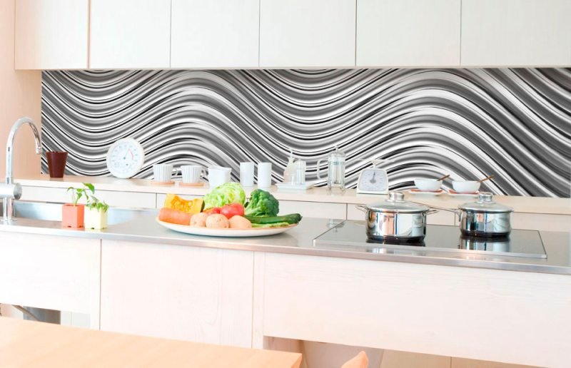 Fototapeta do kuchyně Stříbrné vlny, 350 x 60 cm / KI-350-103 / samolepicí fototapety na kuchyňskou linku DIMEX