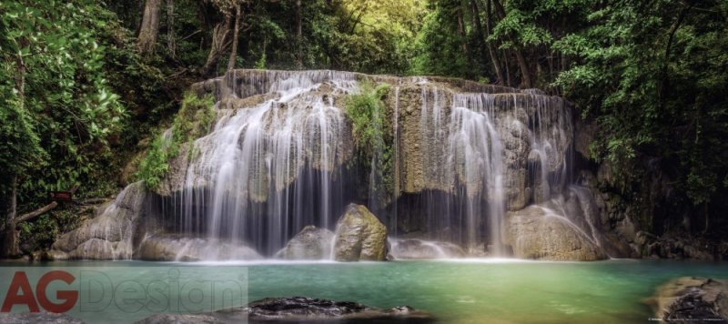 Obrazová vliesová fototapeta Vodopád FTNH-2743 / Obrazové papírové fototapety na zeď 1 dílné Waterfall (202 x 90 cm) AG Design