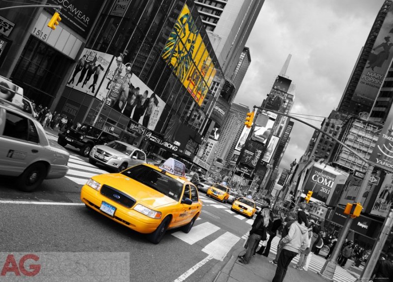 Vliesová fototapeta Žluté taxi FTNM-2626 / Fototapety na zeď Yellow Car (160 x 110 cm) AG Design