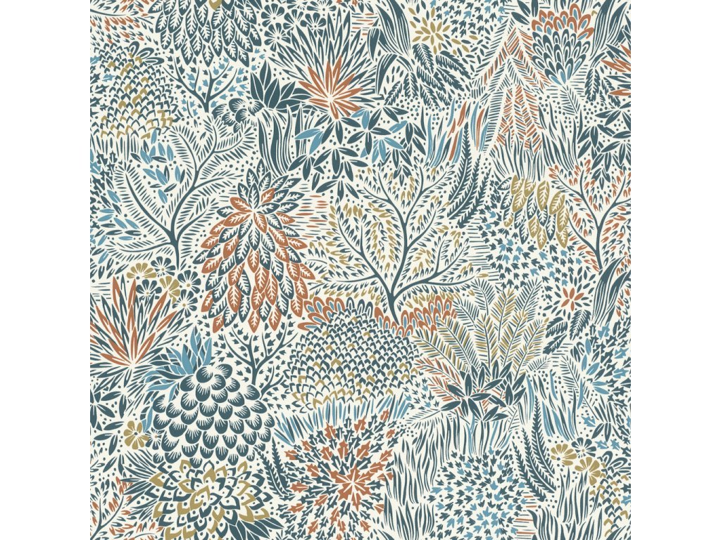 Vliesová tapeta barevné květy, listy 866124 / Tapety na zeď Symphony (0,53 x 10,05 m) Rasch