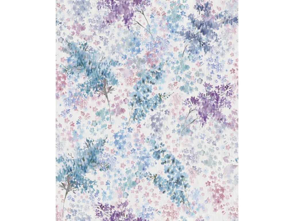 Vliesová tapeta fialové, růžové, modré květy MA947450 / Tapety na zeď Flora (0,53 x 10,05 m) Marburg