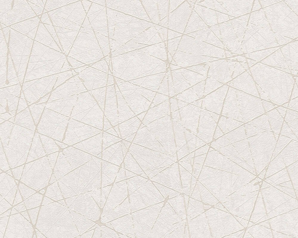 Vliesová tapeta krémově bílá, stříbrná grafická 4002391771 (0,53 x 10,05 m) A.S.Création