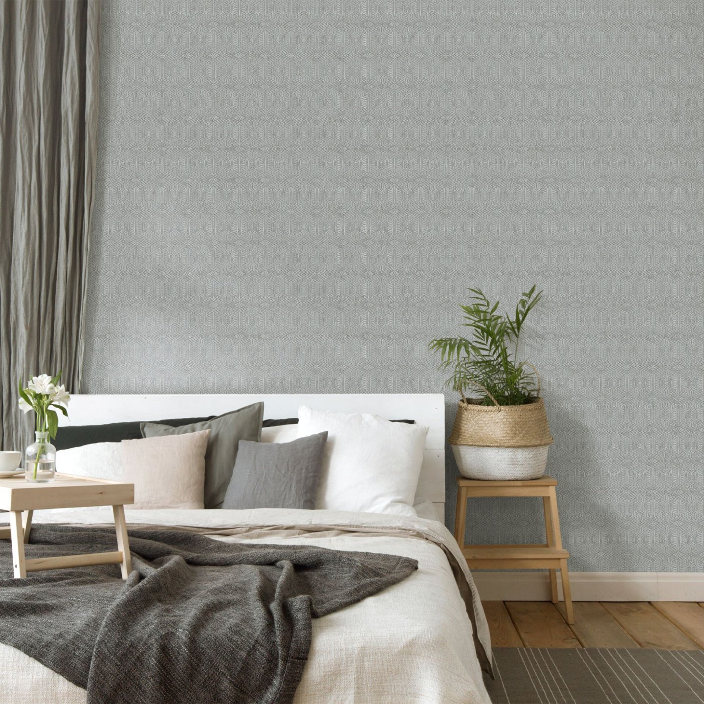 Strukturovaná šedá tapeta, vzor řecké kachličky 65006HTM GREEK TILE CLOUDY GREY / exkluzivní vliesová tapeta na zeď 65006-HTM FEEL! (0,53 x 10,05 m) Hohenberger