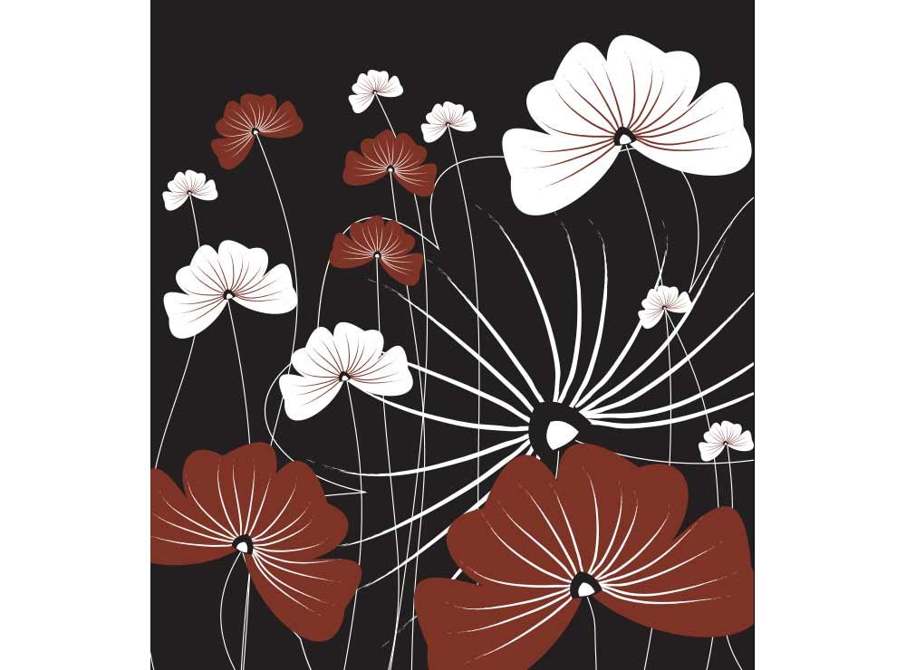 Vliesová fototapeta Květiny na černém pozadí 225 x 250 cm + lepidlo zdarma / MS-3-0156 vliesové fototapety na zeď DIMEX