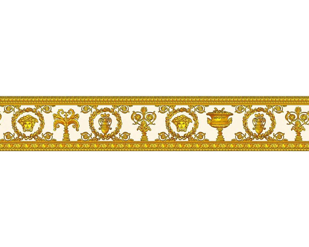 Luxusní vliesová bordura tapeta 34305-2 žlutá, zlatá / Bordury tapety na zeď 343052 Versace 3 (0,09 x 5 m) A.S.Création