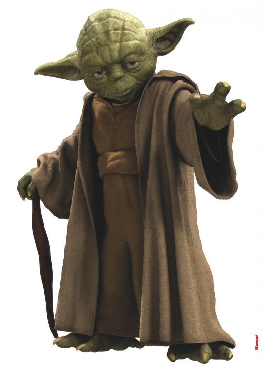 Samolepicí dekorace na zeď Hvězdné války 14721 / Dekorační nálepky Star Wars Yoda Freestyle (70 x 100 cm) Komar