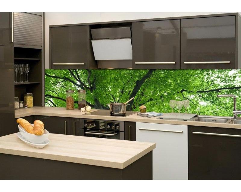 Samolepicí fototapeta na kuchyňskou linku Koruny stromů KI260-046 / Fototapety do kuchyně Dimex (260 x 60 cm)