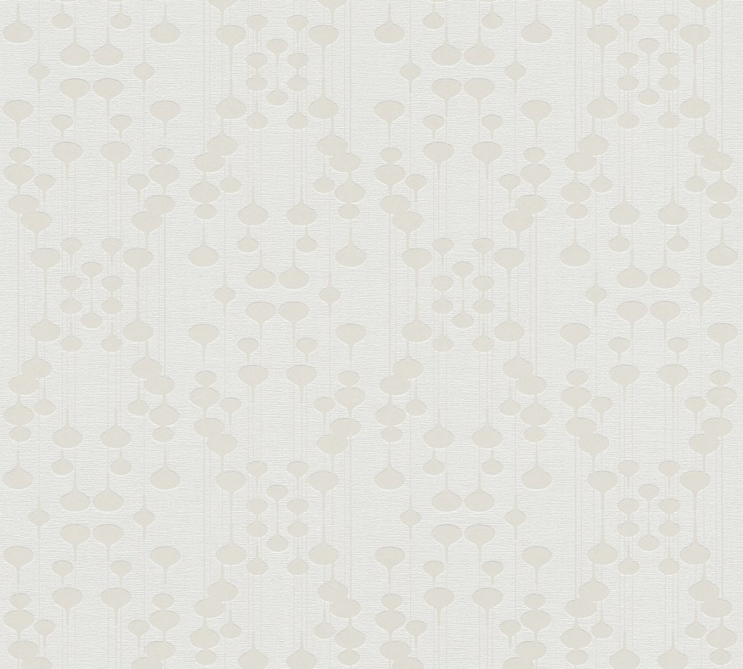 Moderní vliesová grafická tapeta bílá, béžová 376791 / Tapety na zeď 37679-1 New Life (0,53 x 10,05 m) A.S.Création