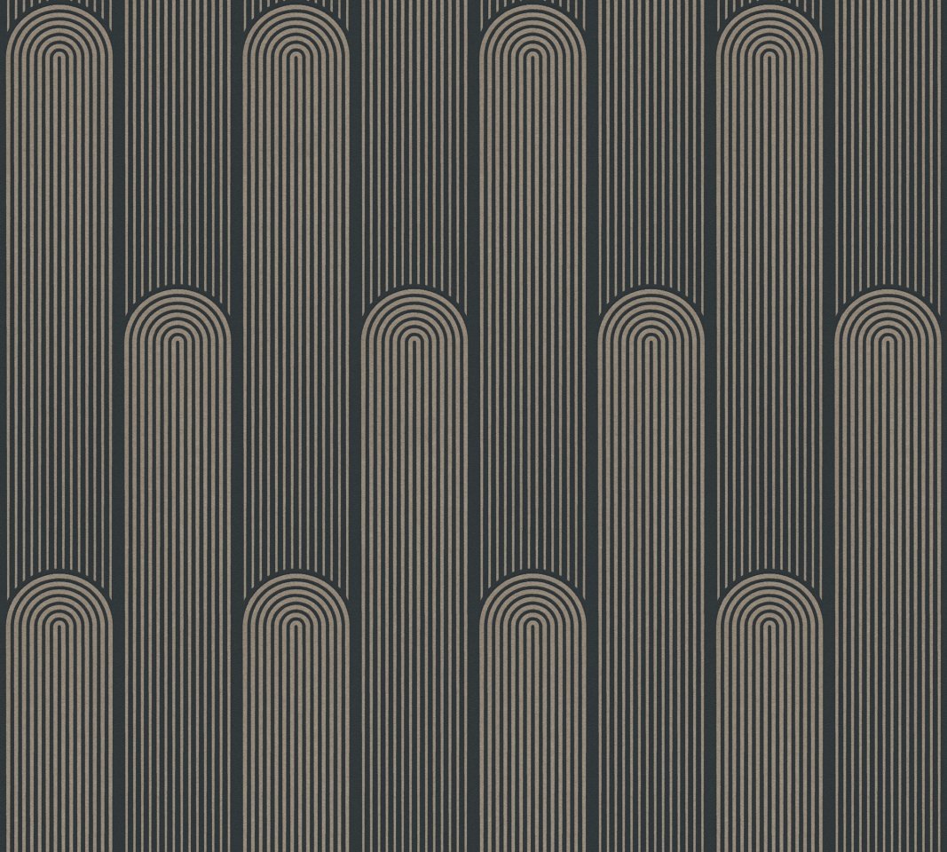 Moderní vliesová grafická tapeta černá, béžová 376783 / Tapety na zeď 37678-3 New Life (0,53 x 10,05 m) A.S.Création