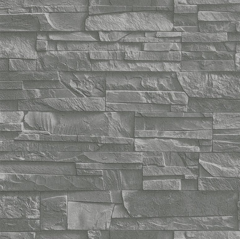 Vliesová tapeta šedá kamenná zeď 475029 / Tapety na zeď Factory 2 (0,53 x 10,05 m) Rasch