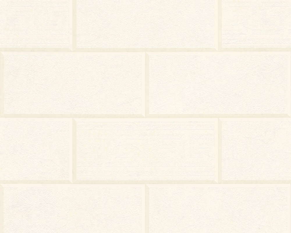 Luxusní vliesová 3D tapeta 34322-2 krémově bílý obklad / Tapety na zeď 343222 Versace 3 (0,70 x 10,05 m) A.S.Création