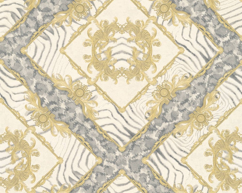 Luxusní vliesová tapeta 34904-2 geometrická šedá / Tapety na zeď 349042 Versace 3 (0,70 x 10,05 m) A.S.Création