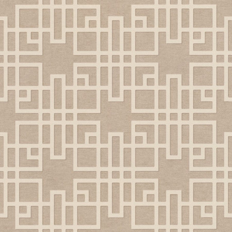 Vliesová tapeta hnědá geometrická 409246 / Vliesové tapety na zeď Kimono (0,53 x 10,05 m) Rasch