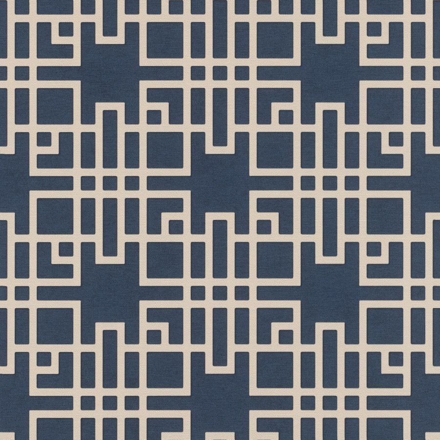 Vliesová tapeta modrá geometrická 409253 / Vliesové tapety na zeď Kimono (0,53 x 10,05 m) Rasch
