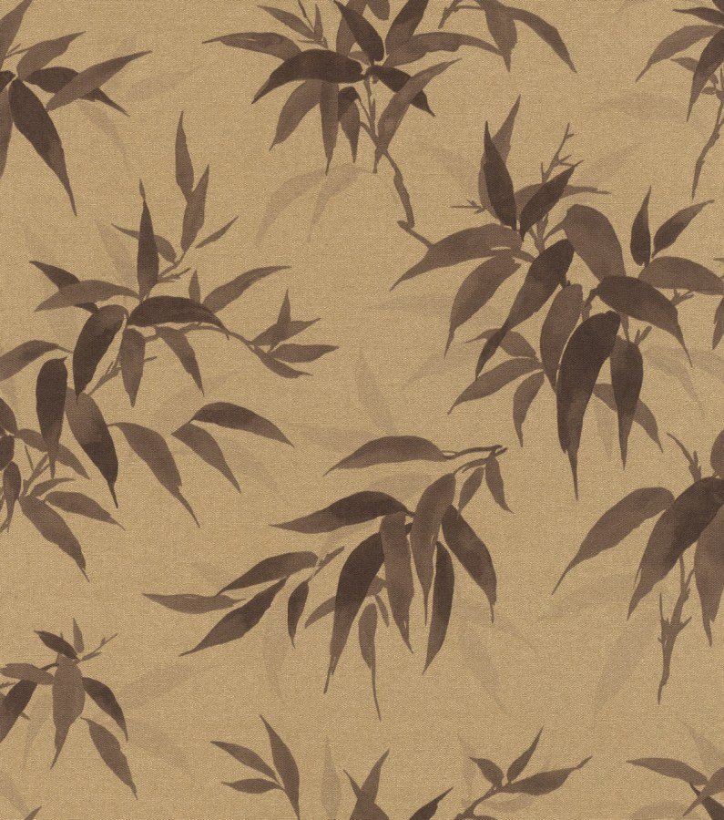 Vliesová tapeta žlutá, listy 409765 / Vliesové tapety na zeď Kimono (0,53 x 10,05 m) Rasch