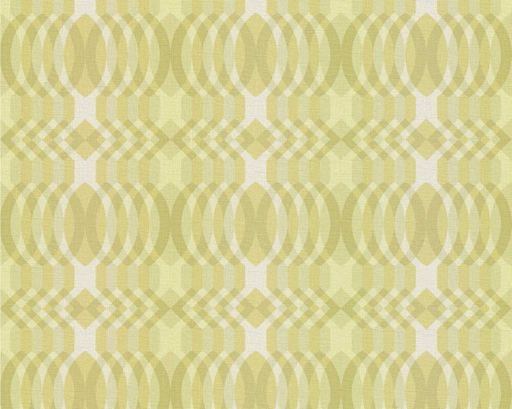 Vliesová tapeta retro, geometrická - zelená, bílá 395341 / Tapety na zeď 39534-1 retro Chic (0,53 x 10,05 m) A.S.Création