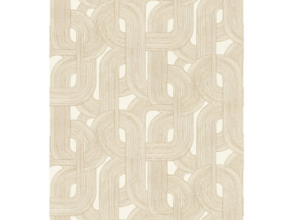 Vliesová tapeta geometrická - zlatá, béžová 868111 / Tapety na zeď Symphony (0,53 x 10,05 m) Rasch